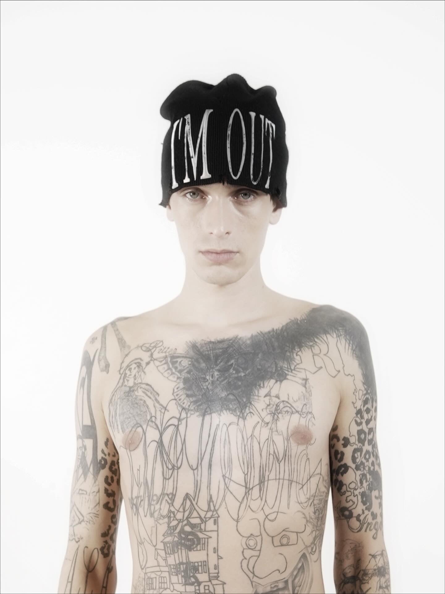 IM OUT DISTRESSED BEANIE
