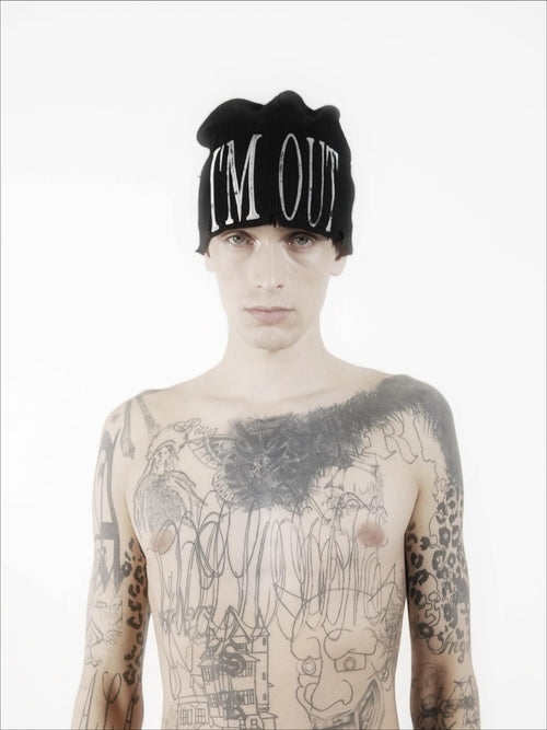 IM OUT DISTRESSED BEANIE