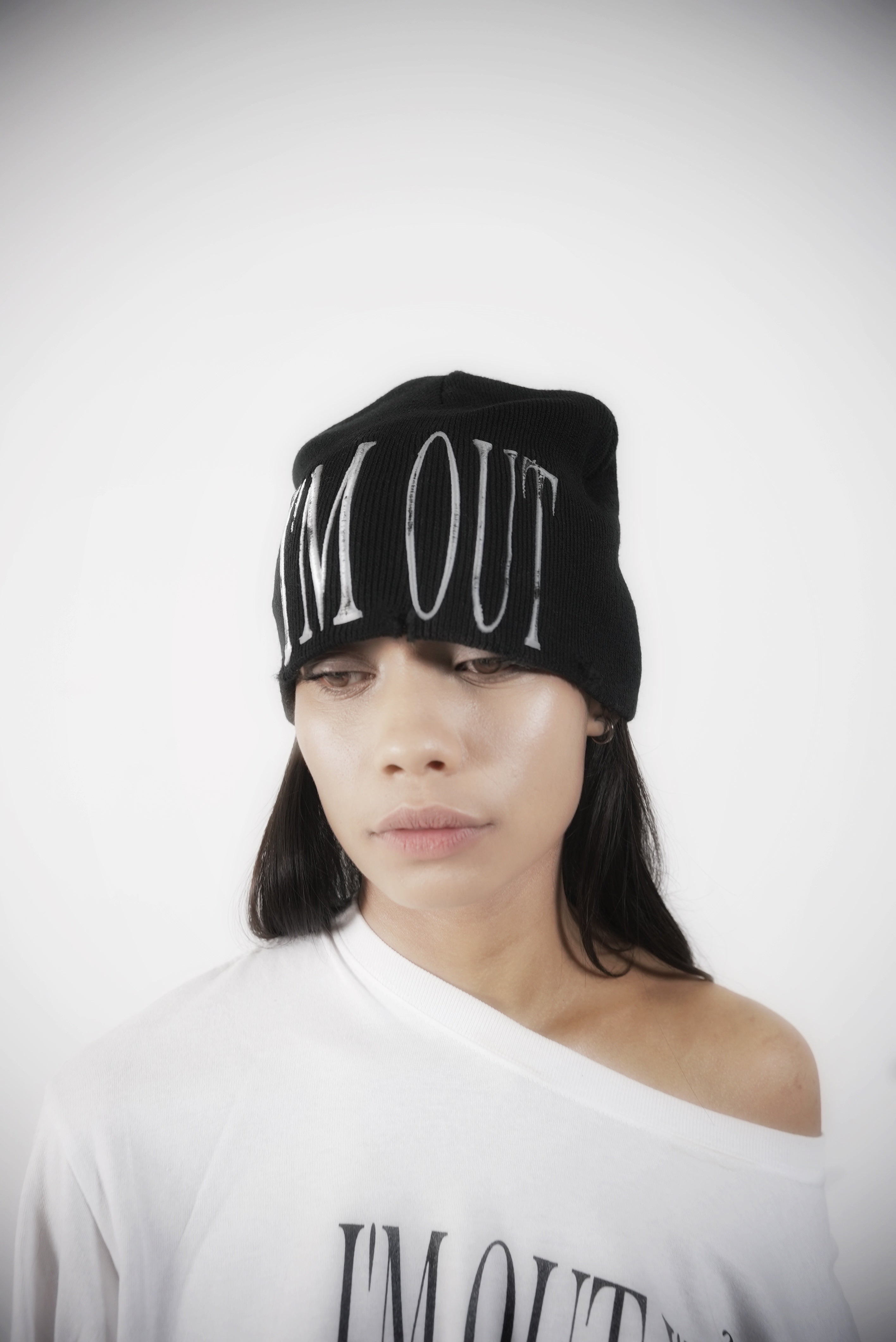 IM OUT DISTRESSED BEANIE