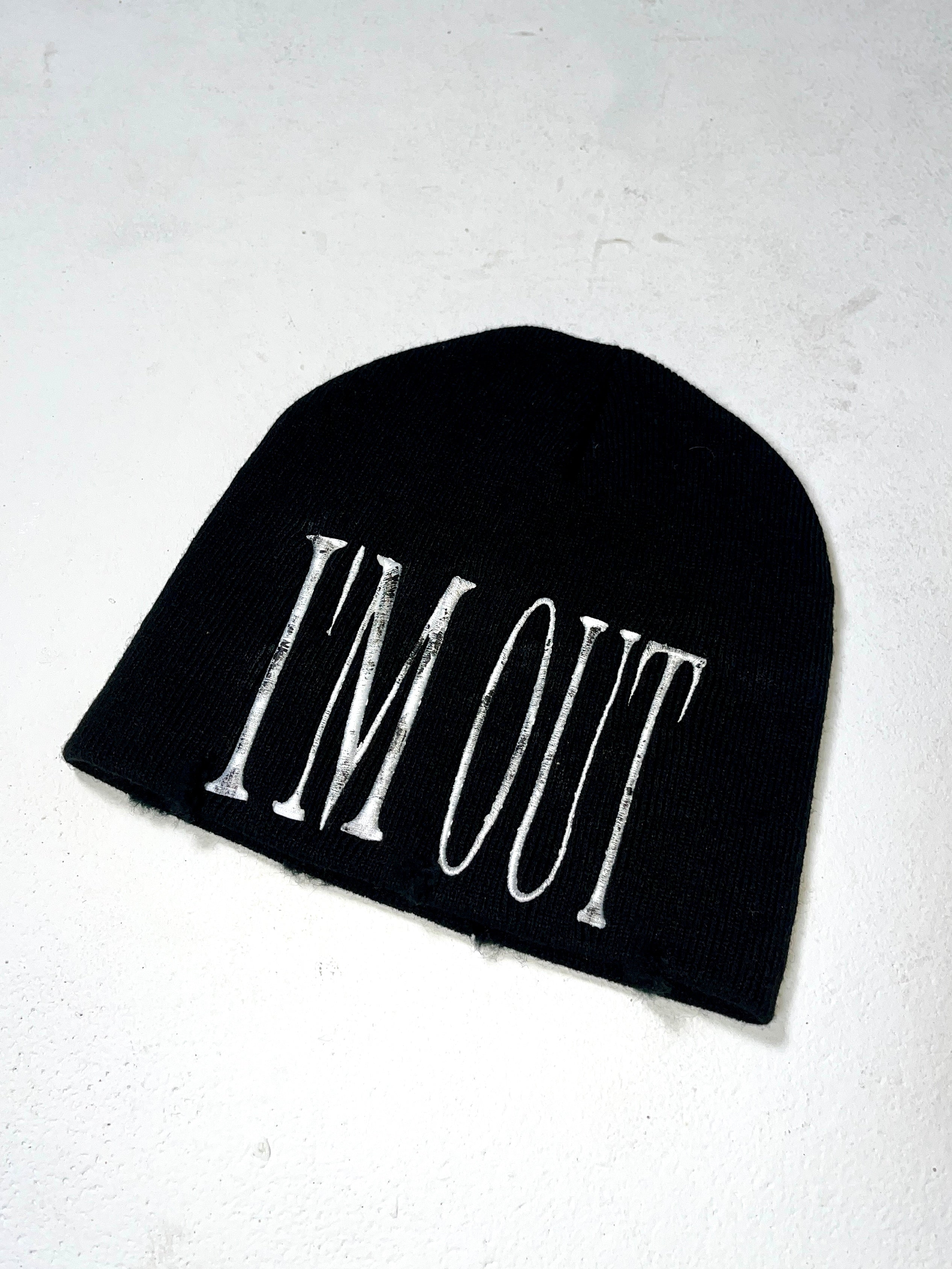 IM OUT DISTRESSED BEANIE